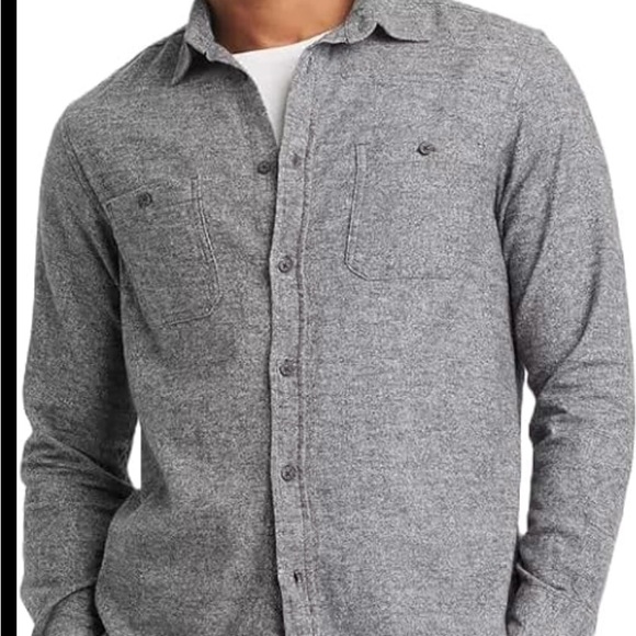 Goodfellow & Co. Men’s midweight long-sleeve flannel button-down shirt in gray - Picture 6 of 7